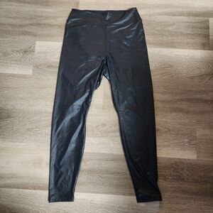 NWT Aerie Black High-Rise Faux Leather Leggings Size XL